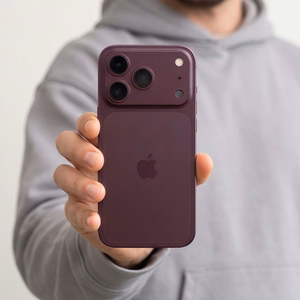 Tech-Protect Camfull Fit+ -karkaistu kameransuojalasi iPhone 18 Prolle, viininpunainen