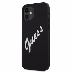 Guess GUHCP12SLSVSBW iPhone 12 mini 5.4" musta ja valkoinen kovakotelo Silikoni Vintage