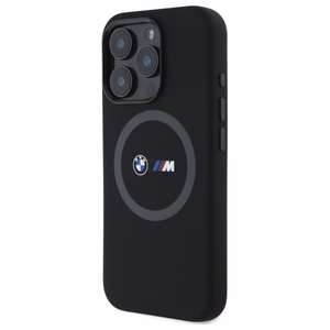 BMW M Silikoninen Printed Ring MagSafe suojakuori iPhone 16 Pro Max:lle - musta