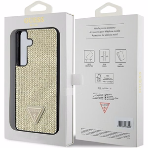 Guess Rhinestone Triangle suojakuori laitteelle Samsung Galaxy S24+, kullanvärinen