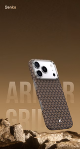 Benks Magnetic Armor Air Armor Grid Kevlar Suojakuori Metal Frame 600D (0069) iPhone 17 Pro:lle sininen
