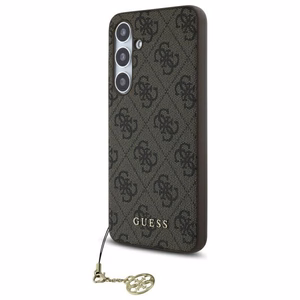 Guess GUHCS24FEGF4GBR S24 FE S721 ruskea kovakotelo 4G Charms Collection