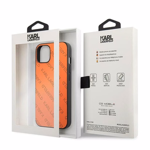 Karl Lagerfeld KLHCP13SPTLO iPhone 13 mini 5,4 "kovakotelo oranssi / oranssi rei'itetty Allover perforoitu