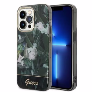 Guess GUHCP14LHGJGHA iPhone 14 Pro 6.1" vihreä/vihreä kova Suojakuori Jungle Collection