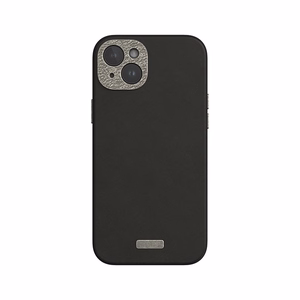 Moshi Napa MagSafe laadukas vegaaninahkainen suojakuori iPhone 15 Plus -laitteelle, Midnight Black -värinen