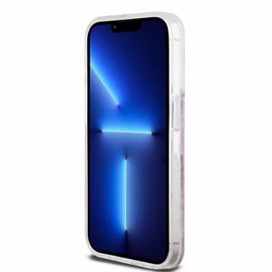 DKNY suojakuori iPhone 15 Pro 6,1' DKHCP15LLCPEPP valkoinen HC nestemäiset kimalteet ruutukuviolla