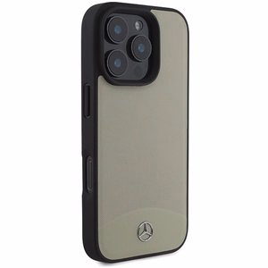 Mercedes MB Textured and Plain Nahkainen MagSafe Suojakuori iPhone 16 Pro Max:lle - Beige