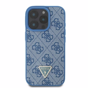 Guess nahkainen Metal Logo Strass Crossbody Suojakuori iPhone 16 Pro Max:lle - sininen