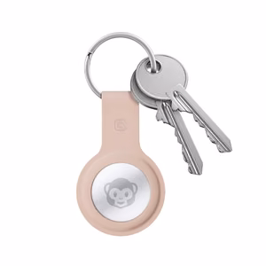 Crong Silicone suojakuori laitteelle Apple AirTag 1 / 2, avainrenkaalla, hiekanvaaleanpunainen