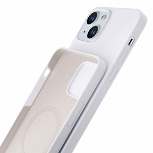 3mk Hardy Silikoninen MagCase iPhone 15:lle - valkoinen ja hopeinen
