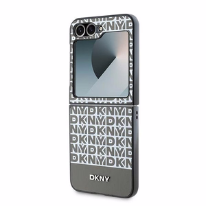DKNY Repeat Pattern Bottom Stripe Suojakuori Samsung Galaxy Z Flip 6:lle - Ruskea