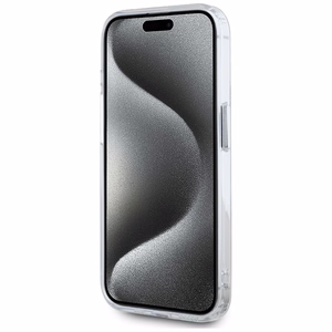 Karl Lagerfeld IML Metal Karl Head MagSafe suojakuori iPhone 15 Pro:lle - valkoinen