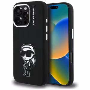 Karl Lagerfeld Silicone Karl Sketch MagSafe Case for iPhone 16 Pro Black