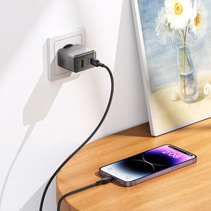 Borofone Wall charger BN20 Lena - USB + Type C - PD 35W grey