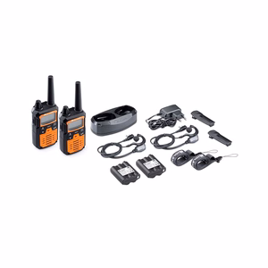 MIDLAND XT70 PRO -PMR-käsiradiopuhelimet laukussa