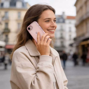 Tech-Protect Magmat -suojakuori iPhone 16e / 17e:lle - läpinäkyvä vaaleanpunainen