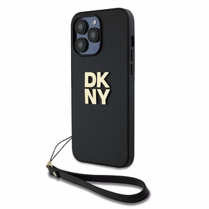 DKNY Wrist Strap Stock Logo Suojakuori iPhone 14 Pro Max:lle - Musta