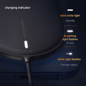 Baseus Induction Charger LIGHT Magnetic Iphone 12 with Type C cable (WXQJ-02) White