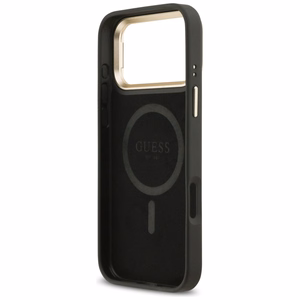 Guess 4G PU Triangle Logo & Stand Camera MagSafe suojakuori iPhone 17 Pro Max - musta