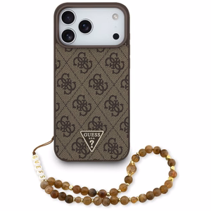 Guess 4G Strap Triangle Logo MagSafe -suojakuori iPhone 17 Pro Max - ruskea