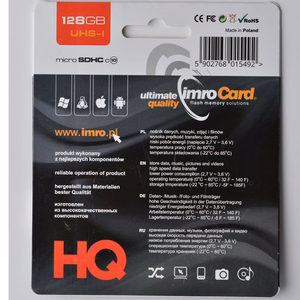 Imro muistikortti 128 GB microSDXC luokka 10 UHS-3 + sovitin
