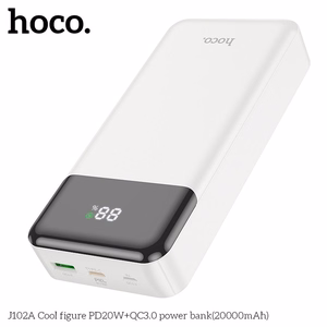 Varavirtalähde (f) Hoco 20000 mAh QC3.0 PD 3A 20W J102A valkoinen