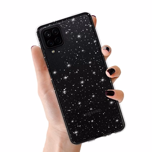 Crystal Glitter Suojakuori Samsung Galaxy A12 hopeinen