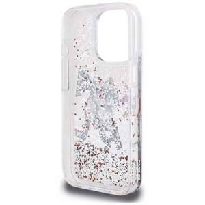 Karl Lagerfeld Liquid Glitter Choupette Logo Suojakuori iPhone 16 Pro Maxille - Kirkas