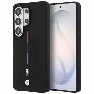 BMW M Silicone Tricolor Line MagSafe -suojakuori Samsung Galaxy S26 Ultralle, musta