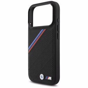 BMW M Tricolor Metal Logo MagSafe Suojakuori iPhone 17 Pro:lle - Musta