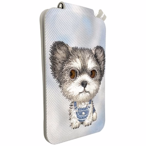 Nimmy New Big-Eye Cute Pets 2.0 Dog MagSafe-magneettikorttikotelo puhelimelle jalustalla – harmaa