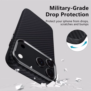 Tech-Protect Ion Carbon MagSafe Suojakuori iPhone 17 Pro Max:lle - Harmaa/Musta
