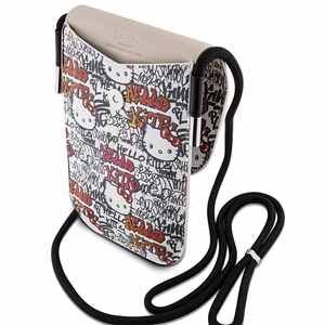 Hello Kitty Leather Tags Graffiti olkalaukku – beige