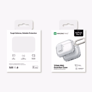 AmazingThing Titan Pro Mag Case Clear Suojakuori AirPods Pro 3 -kuulokkeille - valkoinen