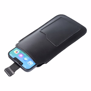 ROYAL - Nahkainen yleisvyöpussi / musta - Koko 2XL+korkea - Samsung S21 Ultra / Huawei P Smart 2021 / Xiaomi Redmi 12 / Oppo A98 5G