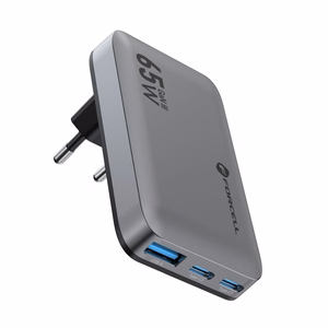 Puhelinlaturi Forcell F-Energy Ultra Slim GaN III 2 x USB C + USB A QC4.0 PD 4A 65W VT-47 harmaa 0INT