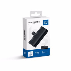 Ulkoinen akku Blue Star W0556P 2,1A 5000 mAh sisäänrakennetulla Lightning-liittimellä musta