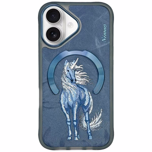 Nimmy Magnetic Fantasy Animal MagSafe Suojakuori iPhone 16:lle - sininen