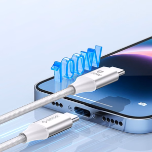 Orico CDX 100W 5A Power Delivery USB-C - USB-C kaapeli 1m - valkoinen