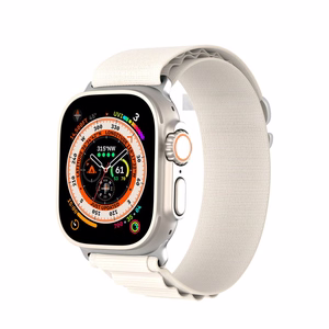 Dux Ducis GS nylon ranneke Apple Watch 42 / 44 / 45 / 49 mm:lle platina