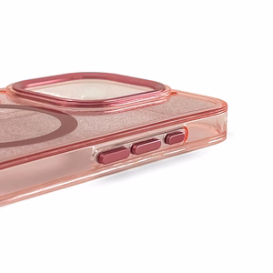 Glitter Suojakuori MagSafe-yhteensopiva iPhone 17 Pro:lle - vaaleanpunainen