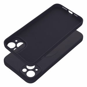 Case for iPhone 14 PLUS Silicone Mag Cover compatible with MagSafe (camera protection) black