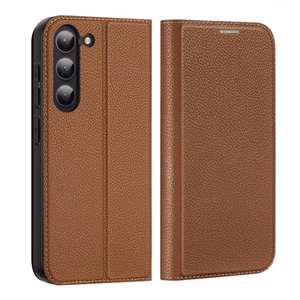 Dux Ducis Skin X2 Suojakuori Samsung Galaxy S23+ läppäkotelo lompakko jalusta ruskea