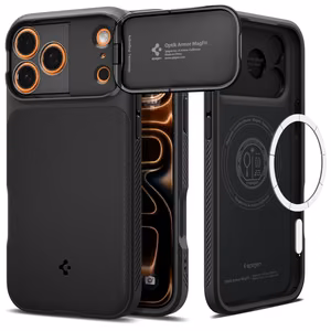 Spigen Optik Armor MagSafe Suojakuori iPhone 17 Pro:lle - musta