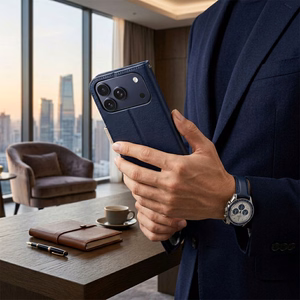 Flip case for iPhone 17 PRO / 18 PRO Split Book navy and cream