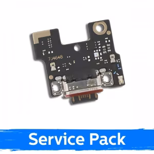 Charging Port Compatible With Xiaomi Redmi Note 13 Pro+ 5G With Flex / Silver / (Service Pack)