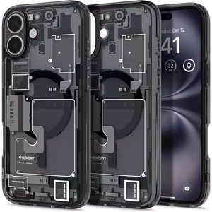 Spigen Ultra Hybrid MagSafe Zero One iPhone 16 - tummanharmaa