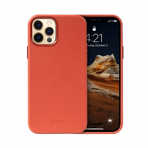 Crong Essential Cover suojakuori laitteelle iPhone 12 Pro Max, keinonahkainen, punainen