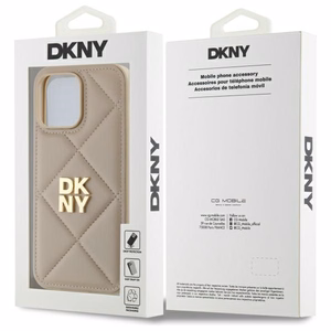 DKNY Quilted Stack Logo Suojakuori iPhone 14 Pro Max:lle - beige