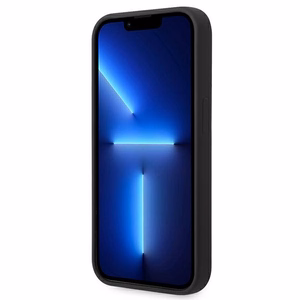 BMW silikoni metalli logo kotelo iPhone 14 Pro Max - musta